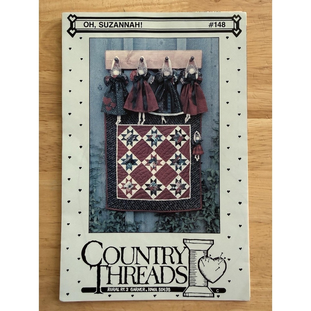 Country Threads OH SUZANNAH! Angel Ornament Dolls & Wall Quilt Pattern # 148 UC‎